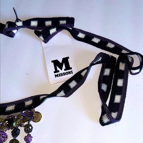 Stunning Missoni Purple and Gold Dangle Necklace - Picture 10 of 11